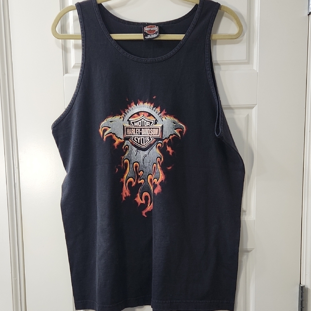 Harley-Davidson Black Tank with Fiery Logo
